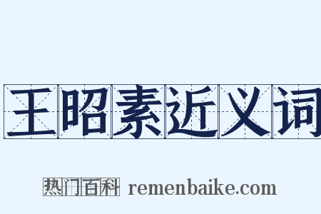 王昭素近义词是什么意思的图片